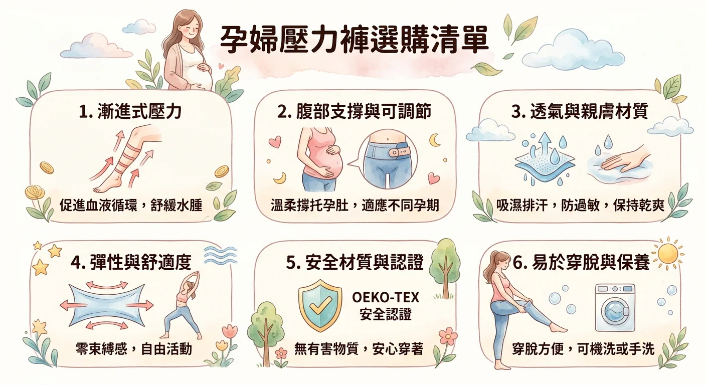 孕婦壓力褲選購清單插圖,六個選購指標,溫和柔和的色調